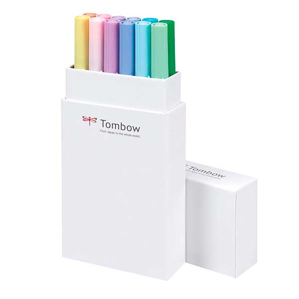 Set de 12 Dual Brush Pens Tombow Pastel Colours