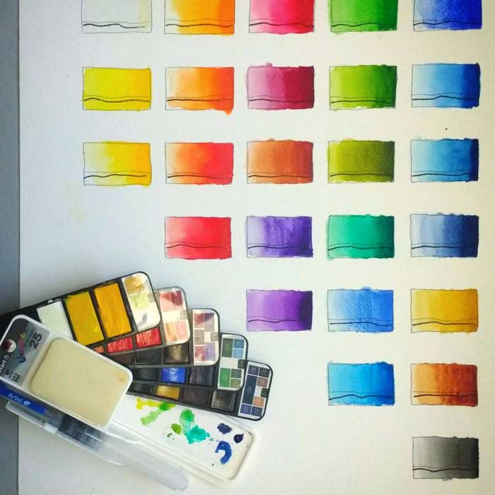 Caja Acuarelas Abanico con 25 Colores Artist Start
