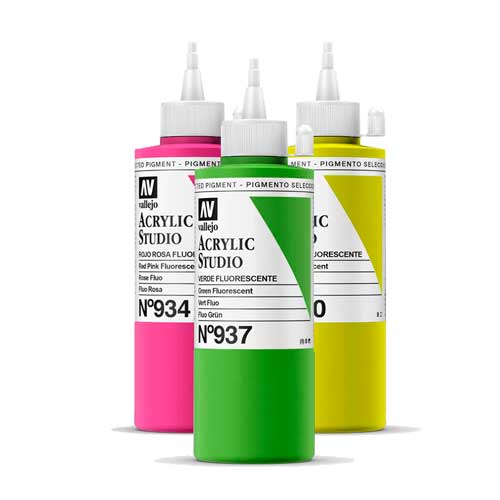 Acrílico Studio 200 ml -Colores fluorescentes-