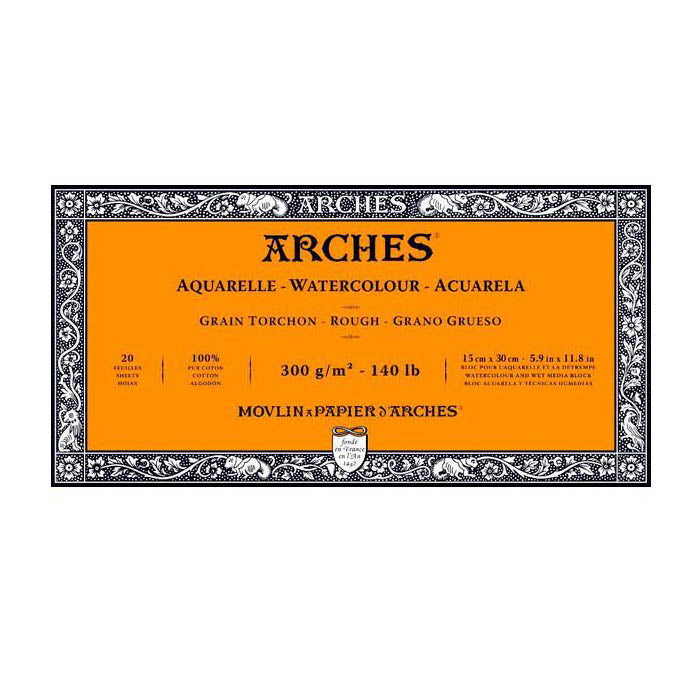 Bloc Arches para Acuarela 300 gr Grano Grueso 100% Algodón