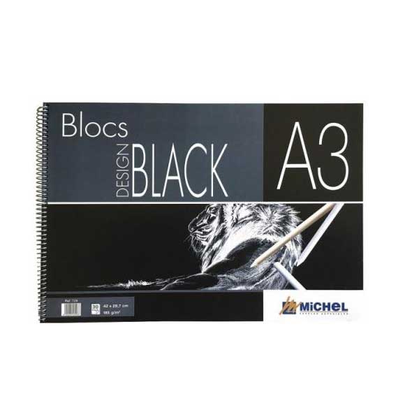 Bloc Para Dibujo con Papel Negro Design Black 185gr