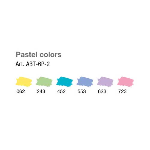 Set de 6 Dual Brush Pens Tombow Pastel Colors